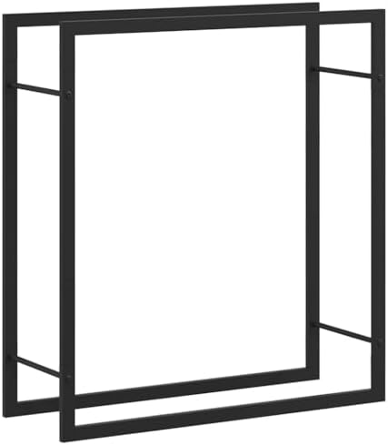 vidaxl firewood rack matt black 31.5"x11"x33.9" steel on a desk or shelf