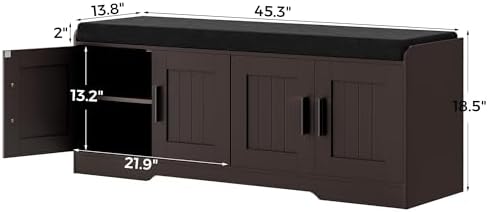 homleke shoe storage bench, 4 doors & thickened shown in use