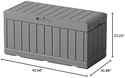 greesum outdoor storage box 82 gallon storage bin, front angle view