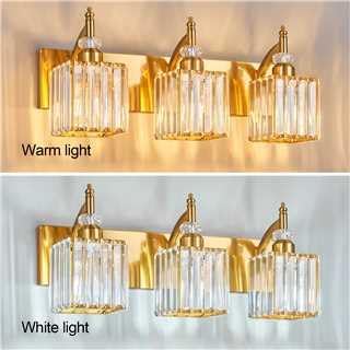 BBLLWJ Modern Bathroom Vanity Light 3-Light Gold Crystal Light Fixtures Over - Image 2