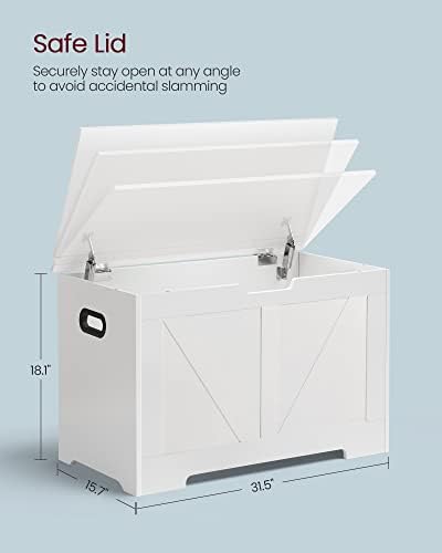 vasagle storage chest with 2 safety hinges, 15.7, close-up detail