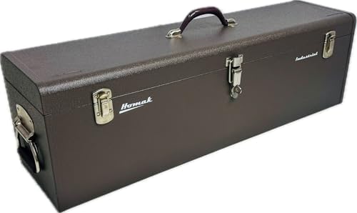 homak 32-inch industrial steel toolbox, brown wrinkle powder, view 10