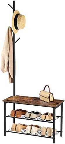 hoobro coat rack shoe bench, 3-tier shoe rack, view 9