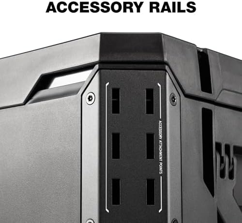toughbuilt stacktech xl stackable tool box with lock showing dimensions