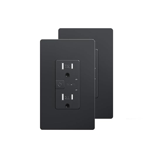 Smart in-Wall Outlet with 2 Individually Controlled Outlets, Tamper Resistant by JUNLITGROUP
