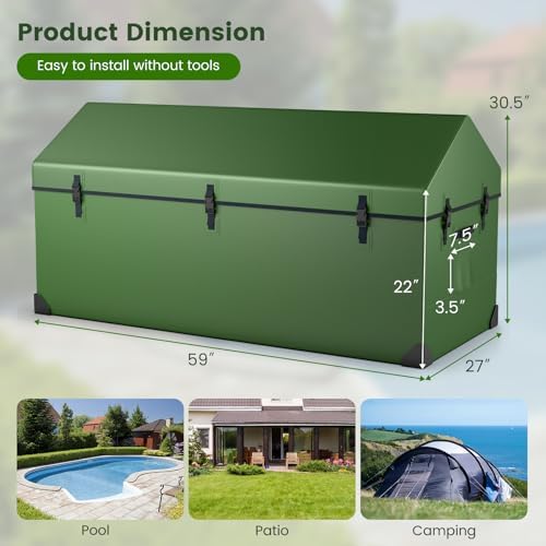 goplus outdoor storage box, 174 gallon all weather, package contents