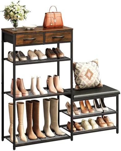 shoe rack bench shoe rack for entryway, cushioned, main product view