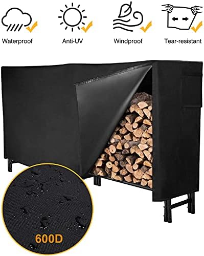 gaspro 8ft firewood rack outdoor with waterproof cover, package contents
