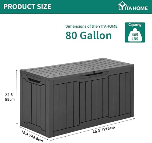 yitahome 80 gallon resin deck box, package contents