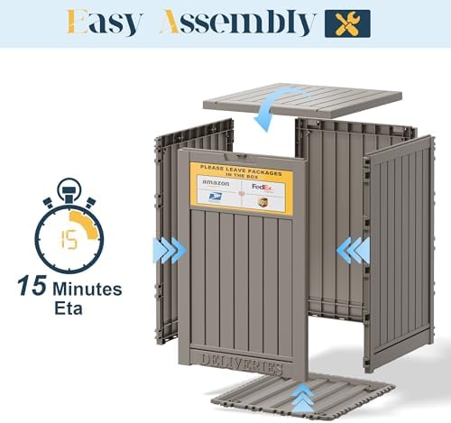 package delivery box for outside, outdoor storage box, package contents