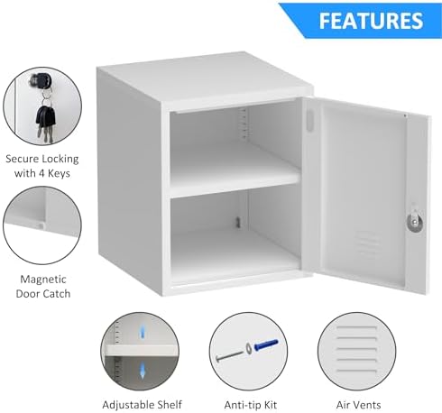 jingur metal storage locker with lockable door, 18.9, package contents