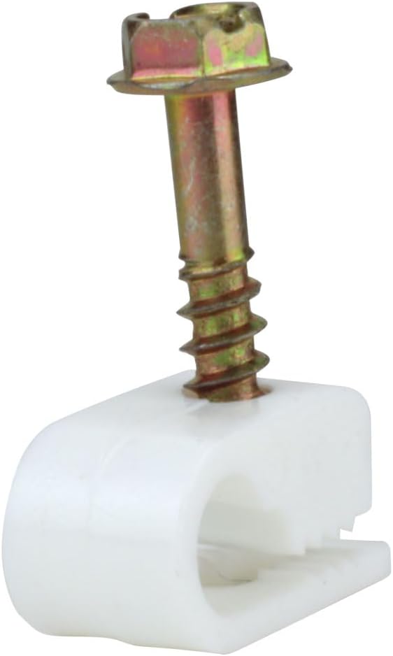 Skywalker Flexible Single Cable Screw Clips (Pack of 100 / White)