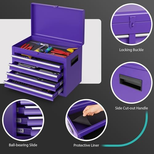 ironmax 2-in-1 detachable rolling metal tool chest, 5, front angle view