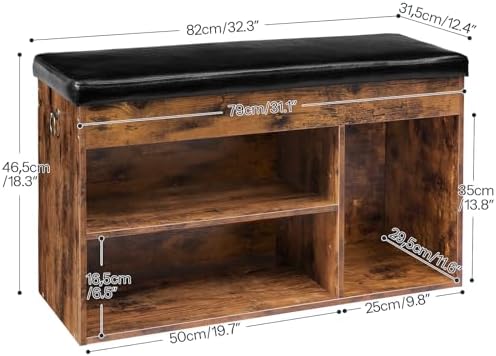 hoobro shoe storage bench with cushion, 32.3" entryway, close-up detail