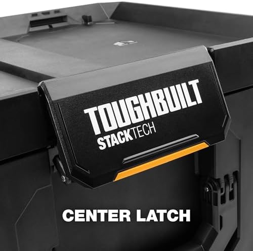 toughbuilt stacktech xl stackable tool box with lock, package contents
