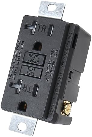 Baomain Generator GFCI Outlet 20Amp, Industrial Grade Self-Test Ground Fault Circuit Interrupter, Tamper-Resistant Receptacle,Heavy-Duty Receptacle, UL&CUL Certified, Matte Black (2-Pack)