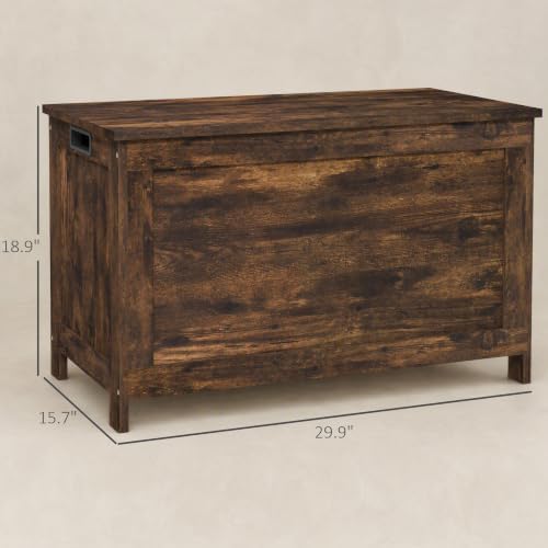 homcom storage bench cut-out handles 29.9" x 15.7" on a desk or shelf