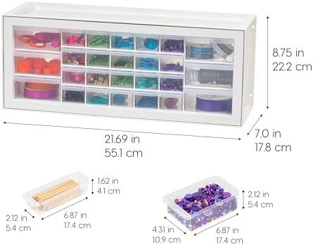 iris usa 26-drawer teacher toolbox, building bricks craft, close-up detail