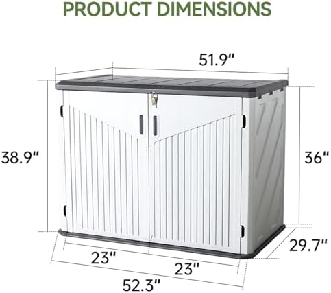 aoxun outdoor storage cabinet 35 cu.ft outdoor trash shown in use