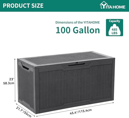 yitahome 100 gallon resin deck box, package contents