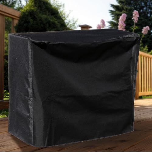 sunnydaze 2-foot firewood log rack cover, black showing dimensions