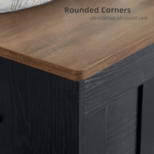 vankiley 47.2" storage chest extra large, storage bench.(black+brown), package contents