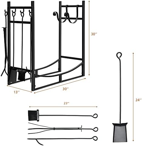 goplus firewood rack indoor, 30” firewood holder with on a desk or shelf