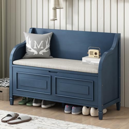 42" rustic storage bench entryway bench shoe cabinet, main product view