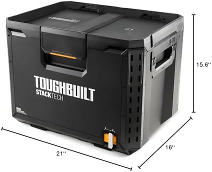 toughbuilt stacktech xl stackable tool box with lock, view 10