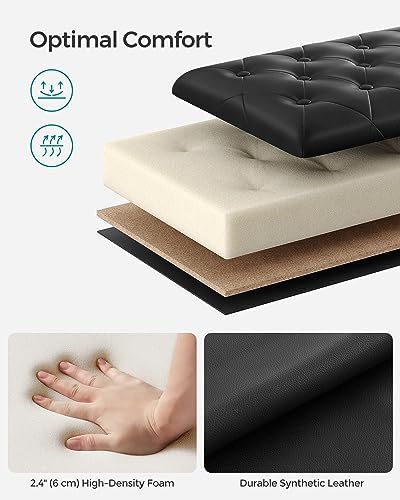 songmics storage ottoman, 46.5 inches long bed end, side view