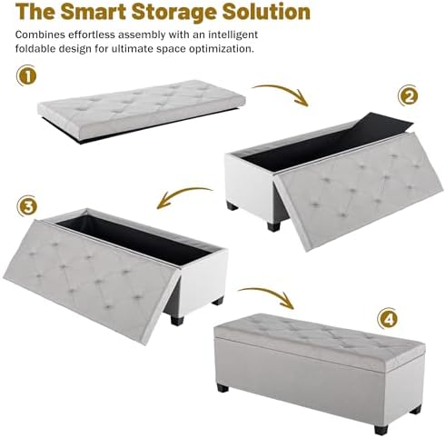 dumos storage ottoman bench, 43.3 inch end of, package contents