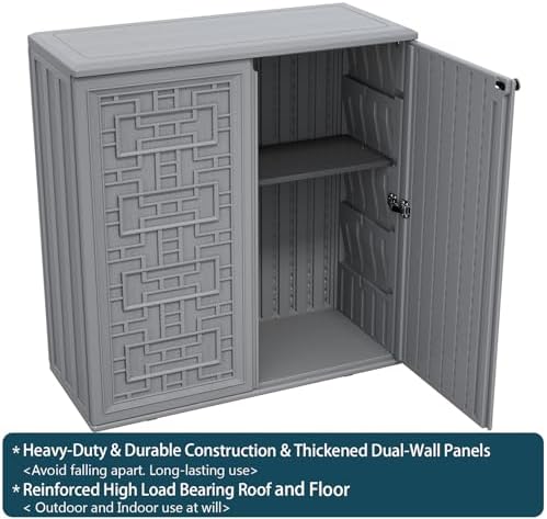 homspark indoor/outdoor storage cabinet with doors and shelf, package contents