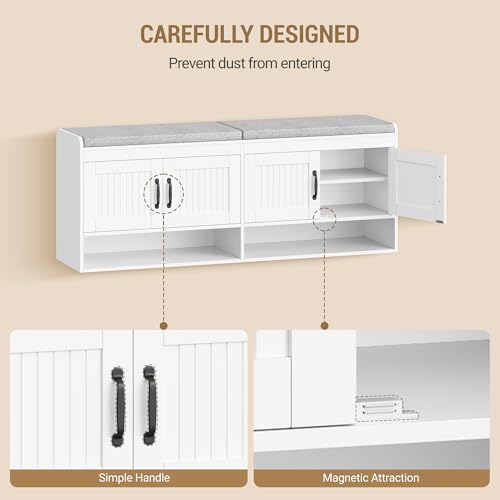 hzuaneri 55.1" shoe storage bench, shoe bench with, package contents