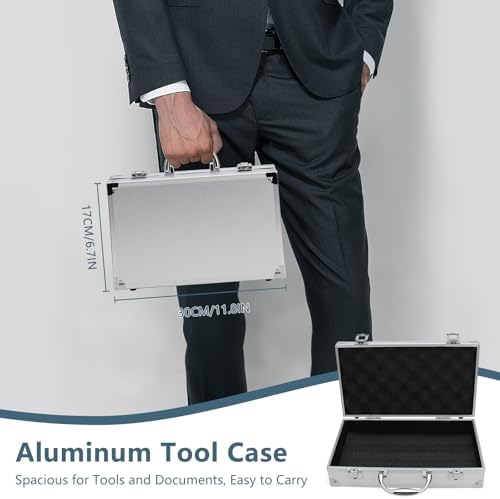 11.8 inch aluminum tool box portable, lockable handle, package contents