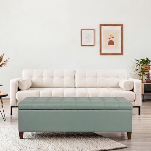 joveco 51 inch storage bench,leather tufted storage ottoman, package contents