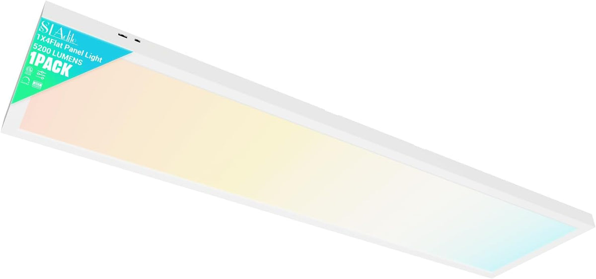 1x4 LED Flat Panel Light, Surface Mount Ceiling Light, 5CCT