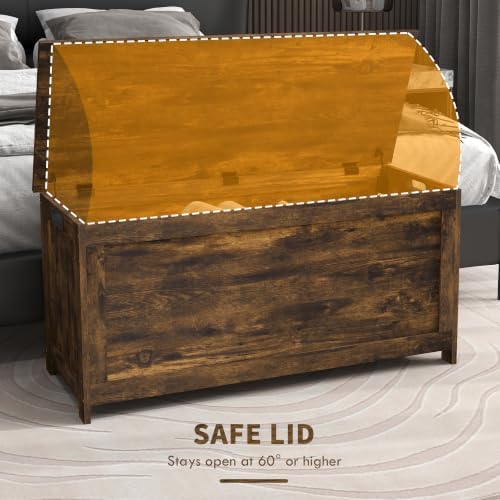 homcom storage bench cut-out handles 39.4" x 15.7", close-up detail