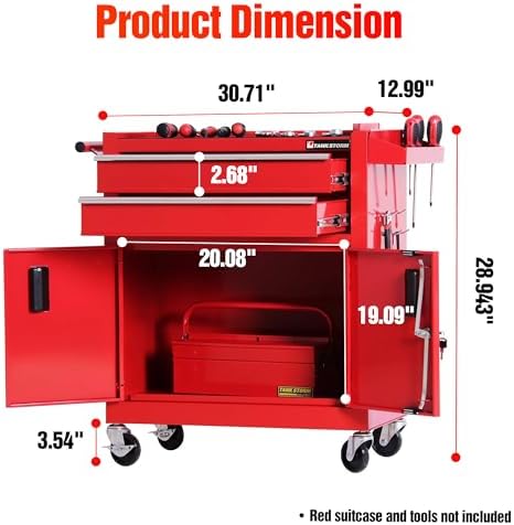 tool chest heavy duty cart steel rolling tool, close-up detail