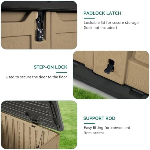 yitahome outdoor resilient storage shed, 35 cu ft, package contents