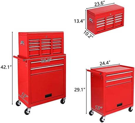 tuffiom 8-drawer rolling tool chest, tool storage cabinet, close-up detail