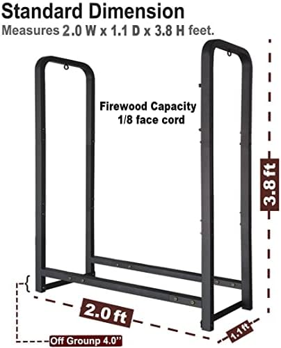 firewood rack stand 2ft heavy duty logs holder, package contents