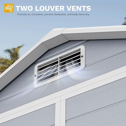 dwvo 6x4ft resin outdoor storage shed with floor, side view