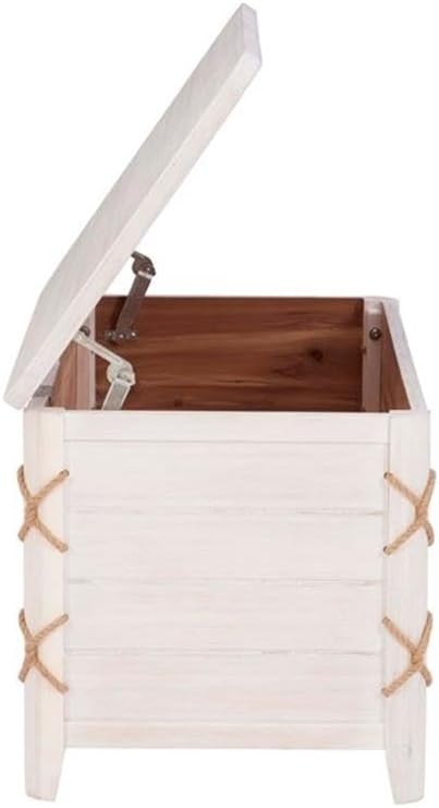 bowery hill modern wood rope storage chest, 38"x18"x18", front angle view