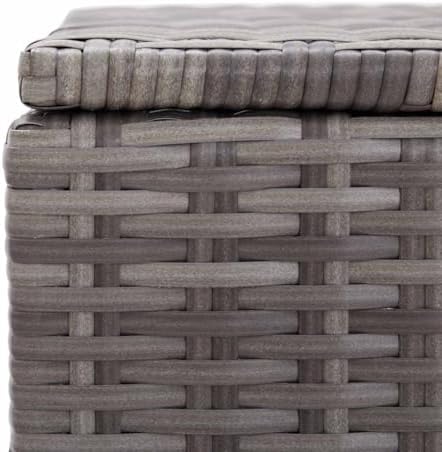 vidaxl patio storage box gray 59.1"x19.7"x23.6" poly rattan showing dimensions