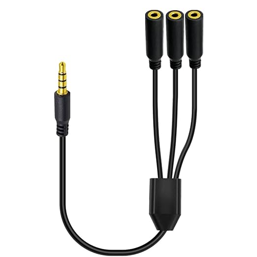 MysRuida 1.6ft 1/8” 3.5mm TRRS Extension Stereo Audio Cable, 1 Male to 3 Female by Unknown