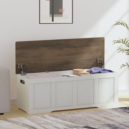 timberer 47.2" storage chest extra large storage bench on a desk or shelf