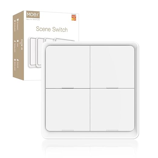 MOES Wireless Smart Scene Switch Button, Require MOES HUB, Zigbee Connection by MOES