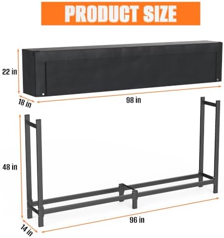 torack heavy duty 96 in/8 ft firewood rack, close-up detail