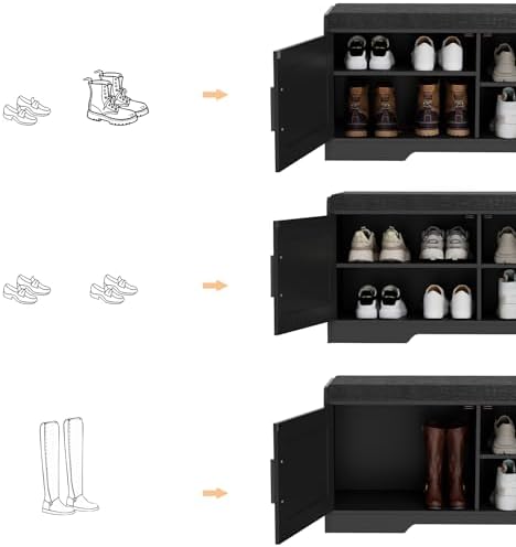 homleke shoe storage bench, 2 doors & thickened, package contents