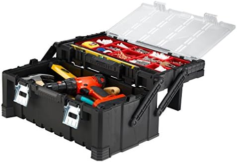 keter 22 inch cantilever plastic portable tool box, main product view